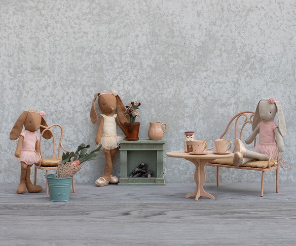 Banco de metal MINI - rosa empolvado