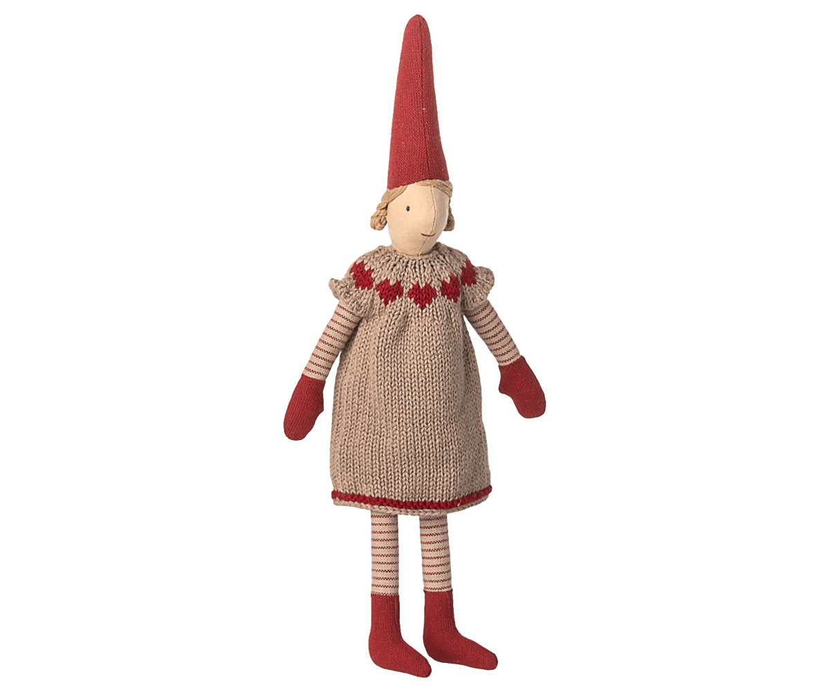 Pixy navideño talla 2 - chica vestido punto