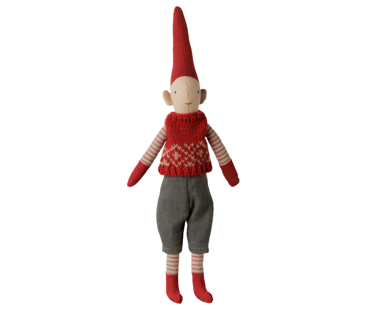 Pixy navideño talla 1 - chico chaleco punto rojo