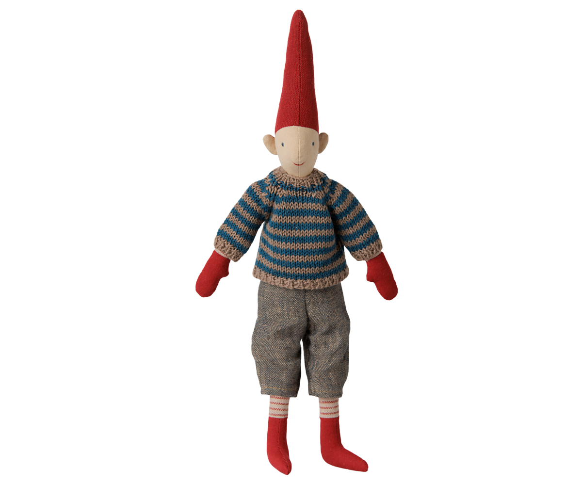 Pixy navideño talla 2 - chico jersey de punto a rayas