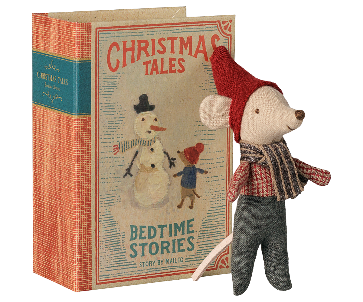 Ratón de Navidad - bebé en libro