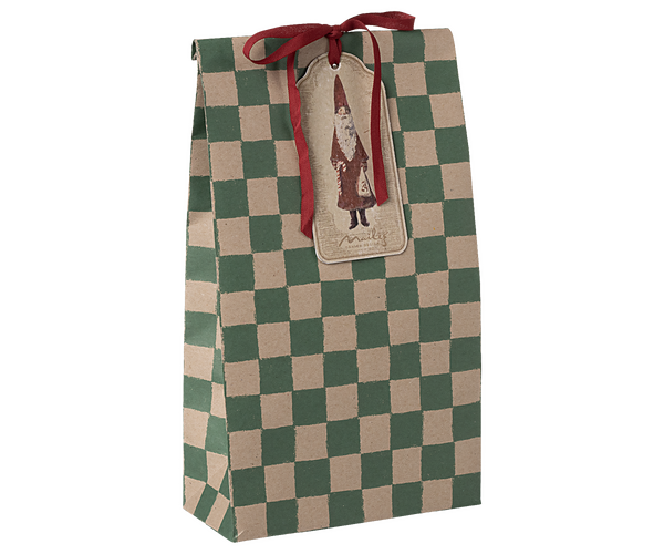 Bolsas de papel cuadros verdes - Mediana