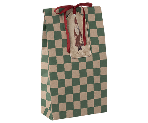 Bolsas de papel cuadros verdes - Mediana