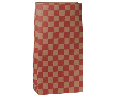 Bolsa papel cuadros empolvado/rojo - mediana