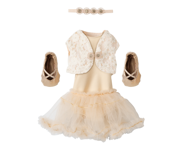 Conejita Ballerina maillot y falda crema - talla 3