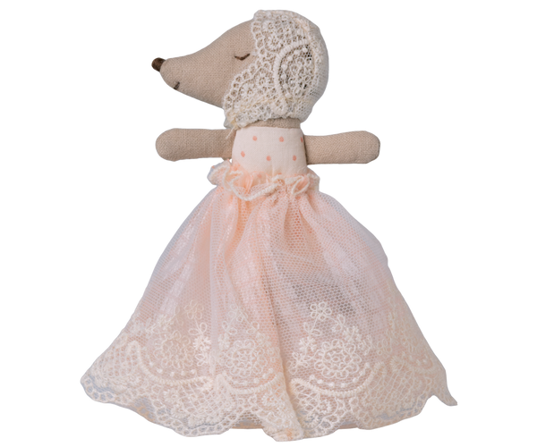 Ratoncita bebé con faldón - rosa