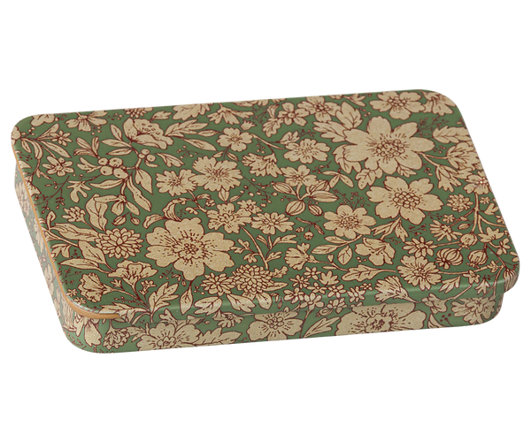 Caja metal tapa deslizante - blossom azul
