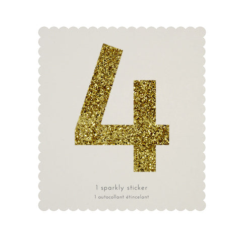 Sticker glitter oro número 4 - Miss Coppelia