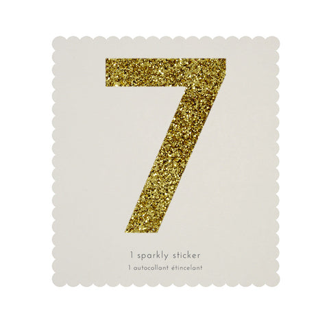 Sticker glitter oro número 7 - Miss Coppelia
