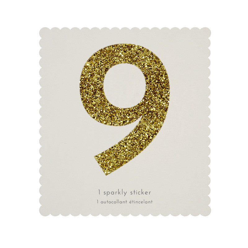 Sticker glitter oro número 9 - Miss Coppelia